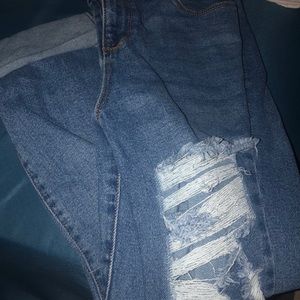 There are some mom jeans with rips in them ! Good quality